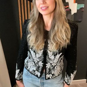 Black and white sequin jacket